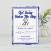 バチェロレッテブライダルシャワーゴルフブルーフラワー 招待状 (スタンド正面)