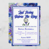 バチェロレッテブライダルシャワーゴルフブルーフラワー 招待状 (正面/裏面)