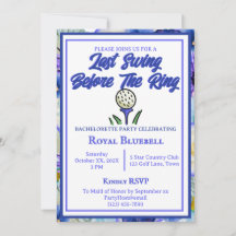 バチェロレッテブライダルシャワーゴルフブルーフラワー