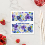 バチェロレッテブライダルシャワーゴルフブルーフローラ スタンダードカクテルナプキン (インサイチュ)