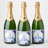 バチェロレッテブライダルシャワーゴルフブルーフローラ スパークリングワインラベル (ボトル)