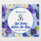 バチェロレッテブライダルシャワーゴルフブルーフローラ スパークリングワインラベル (シングルラベル)