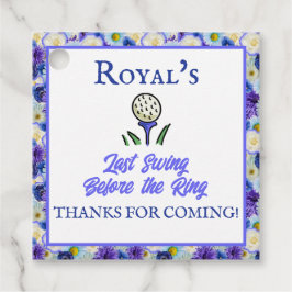 バチェロレッテブライダルシャワーゴルフブルーフローラ フェイバータグ