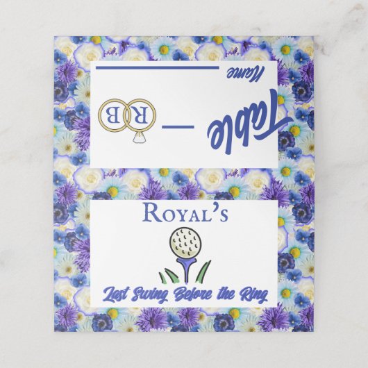 バチェロレッテブライダルシャワーゴルフブルーフローラ プレイスカード (外部開封)