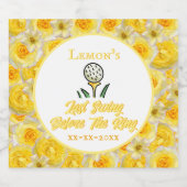 バチェロレッテブライダルシャワーゴルフレモンイエロー スパークリングワインラベル (シングルラベル)