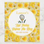 バチェロレッテブライダルシャワーゴルフレモンイエロー ワインラベル (シングルラベル)