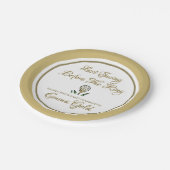 バチェロレッテブライダルシャワーゴルフ金ゴールド&ホワイト ペーパープレート (アングル)
