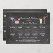 バチェロレッテブライダルシャワーチョークパープル旅程 プログラム (正面/裏面)