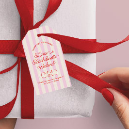 バチェロレッテブライダルシャワーパーティーありがとう ギフトタグ