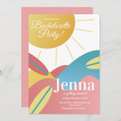 バチェロレッテブライダルシャワービーチサーフィンの招待 招待状 (正面/裏面)