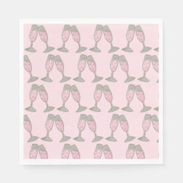 バチェロレッテブライダルシャワーピンク スタンダードランチョンナプキン