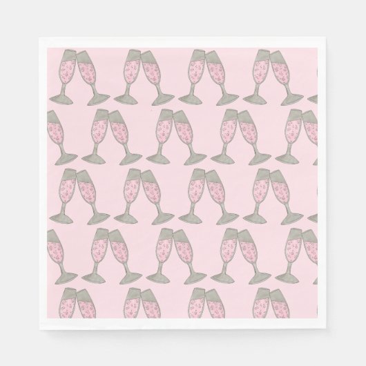 バチェロレッテブライダルシャワーピンク スタンダードランチョンナプキン (正面)