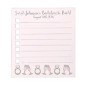 バチェロレッテブライダルシャワーピンク ノートパッド (正面)