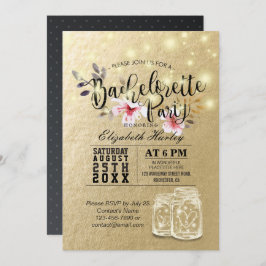 バチェロレッテブライダルシャワーメイスンジャールライト 招待状