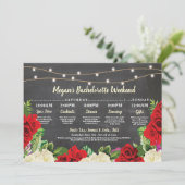 バチェロレッテブライダルシャワー旅程赤いバラ 招待状 (スタンド正面)