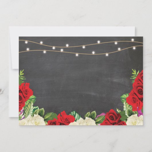 バチェロレッテブライダルシャワー旅程赤いバラ 招待状 (裏面)