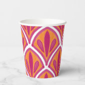 バチェロレッテブライトピンク&オレンジパーソナライズされた 紙コップ (裏面)