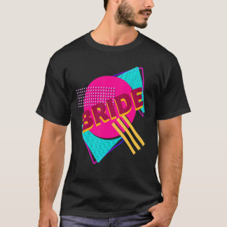 バチェロレッテブライドレトロ90sカラフルデザイン tシャツ