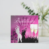 バチェロレッテブラックピンクホワイトシャンパン 招待状 (スタンド正面)