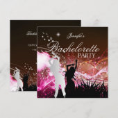 バチェロレッテブラックピンクホワイトシルバー 招待状 (正面/裏面)