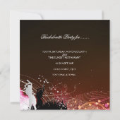 バチェロレッテブラックピンクホワイトシルバー 招待状 (裏面)