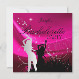 バチェロレッテブラックピンクホワイトシルバー 招待状