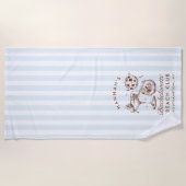 バチェロレッテブルー&ブラウンレトロモダンビーチタオル ビーチタオル (正面)