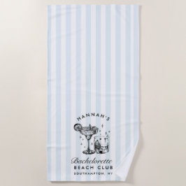 バチェロレッテブルー&ブラックレトロモダンビーチタオル ビーチタオル