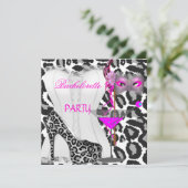 バチェロレッテホワイトコレットピンクヒョウ 招待状 (スタンド正面)