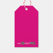 バチェロレッテボーリングギフトラベルwハッシュタグピンクグリーン ギフトタグ (裏面)