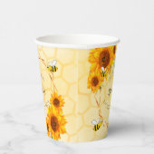 バチェロレッテミツバチひまわり花バックヤードパーティー 紙コップ (右)