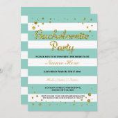 バチェロレッテミントグリーンストライプ招待状 招待状 (正面/裏面)