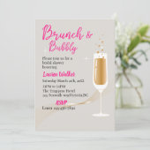 バチェロレッテモダンのブランチと泡の多い灰色 招待状 (スタンド正面)