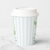 バチェロレッテモダンレトロブルー&グリーンストライプズ 紙コップ (左)