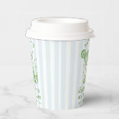 バチェロレッテモダンレトロブルー&グリーンストライプズ 紙コップ (右)
