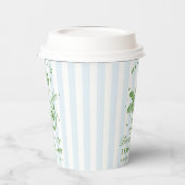 バチェロレッテモダンレトロブルー&グリーンストライプズ 紙コップ (左)