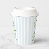 バチェロレッテモダンレトロブルー&グリーンストライプズ 紙コップ (右)