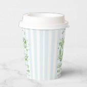 バチェロレッテモダンレトロブルー&グリーンストライプズ 紙コップ (右)