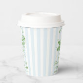 バチェロレッテモダンレトロブルー&グリーンストライプズ 紙コップ (左)