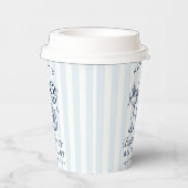 バチェロレッテモダンレトロブルー&グレイストライプズ 紙コップ (右)