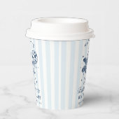 バチェロレッテモダンレトロブルー&グレイストライプズ 紙コップ (右)