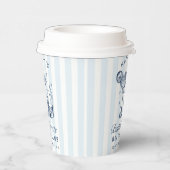 バチェロレッテモダンレトロブルー&グレイストライプズ 紙コップ (右)