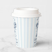 バチェロレッテモダンレトロブルー&グレイストライプズ 紙コップ (右)