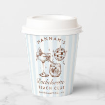 バチェロレッテモダンレトロブルー&ブラウンストライプズ