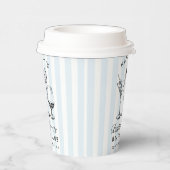 バチェロレッテモダンレトロブルー&ブラックストライプズ 紙コップ (右)