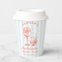 バチェロレッテモダンレトロブルー&レッドストライプズ