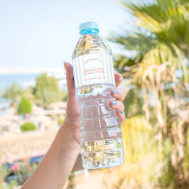 バチェロレッテモダンレトロレッド&ブルーパーソナライズされた ペットボトルラベル