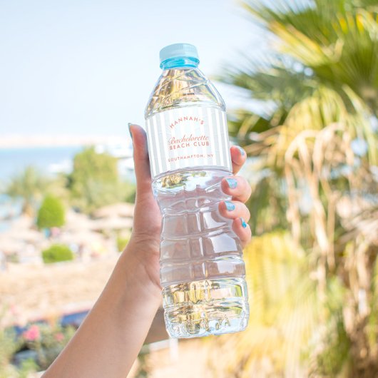 バチェロレッテモダンレトロレッド&ブルーパーソナライズされた ペットボトルラベル