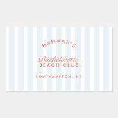 バチェロレッテモダンレトロレッド&ブルーパーソナライズされた 長方形シール (正面)