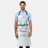 バチェロレッテモノグラム追加名日付場所si エプロン (着用した状態)